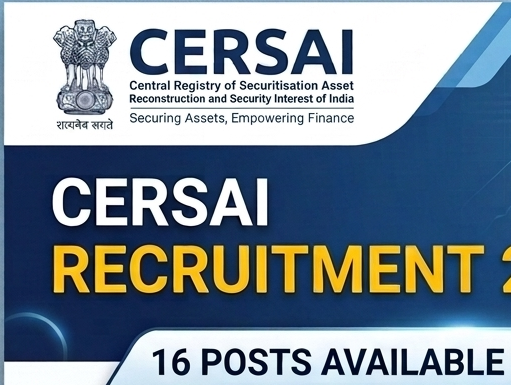 CERSAI Recruitment 2026 official job notification banner for 16 executive vacancies.