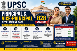 UPSC Principal and Vice-Principal Recruitment 2026 for 828 vacancies with eligibility, application dates, selection process and application fee details